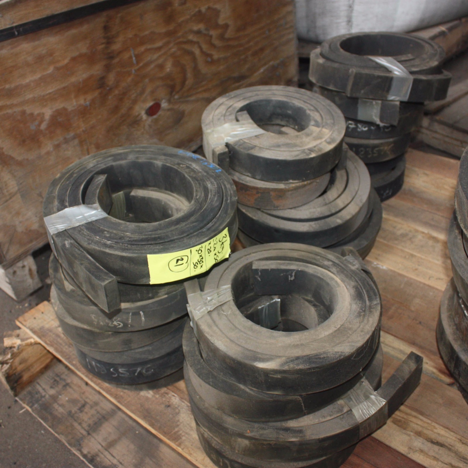 Heavy duty rubber strip skirting pad block mats 20mm thick x 50mm x approx. 2m