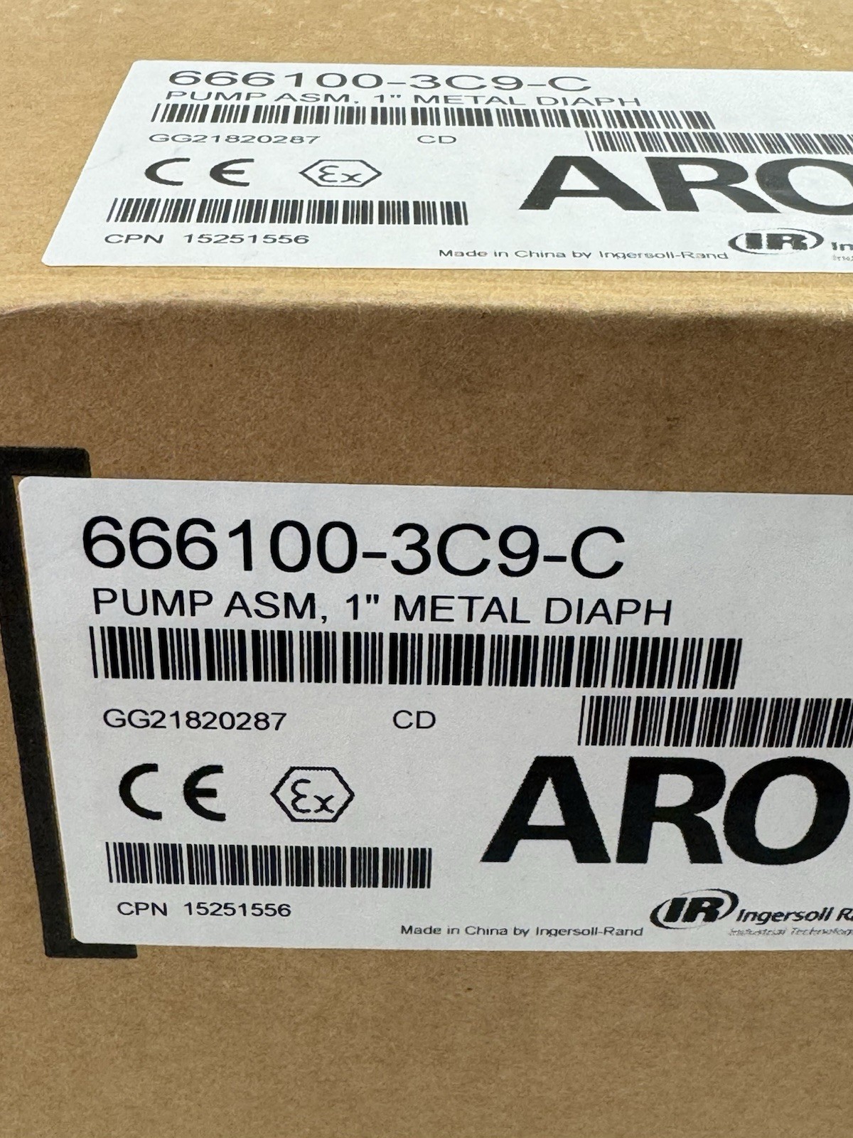 ARO INGERSOLI RAND 1” Metal Diaphragm Pump 666100-3C9-C (Alum) SEALED BOX