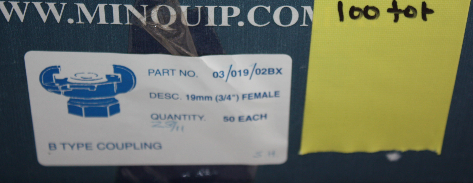 Minquip QTY of 10 3/4″Inch 19mm B type female claw coupling air 03/019/02BX