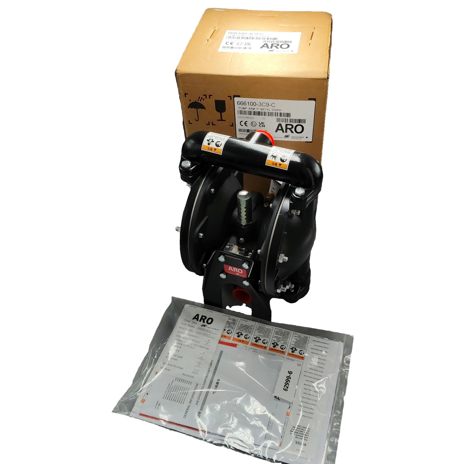 666100-3C9-C NEW 1” Double Diaphragm Pump Air Operated for Aro US