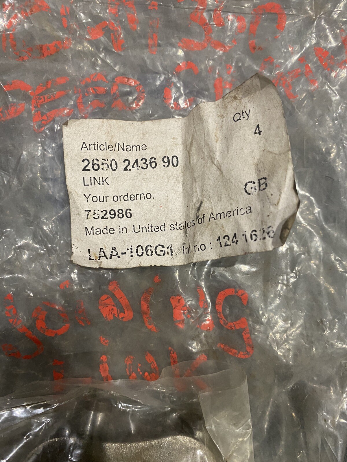 INGERSOLL RAND- ATLAS COPCO DRILLRIG FEED CHAIN LINK50243690 ECM 350/CM345/CM351