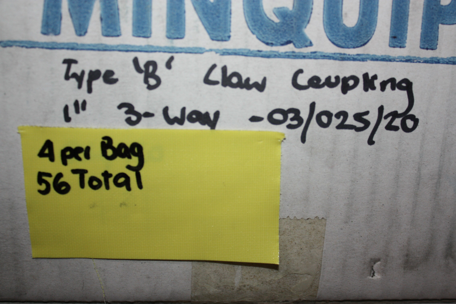 Minquip QTYof 4 B Type 1″Inch 25mm 3 way Claw Compressed Air Coupling 03/025/20