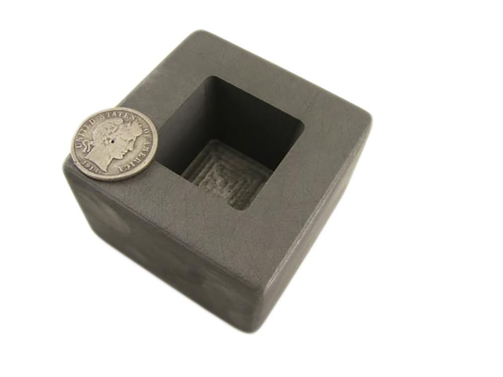 5 oz Gold 2-1/2 oz Silver Bar High Density Graphite Tall Cube Mold Deep Copper