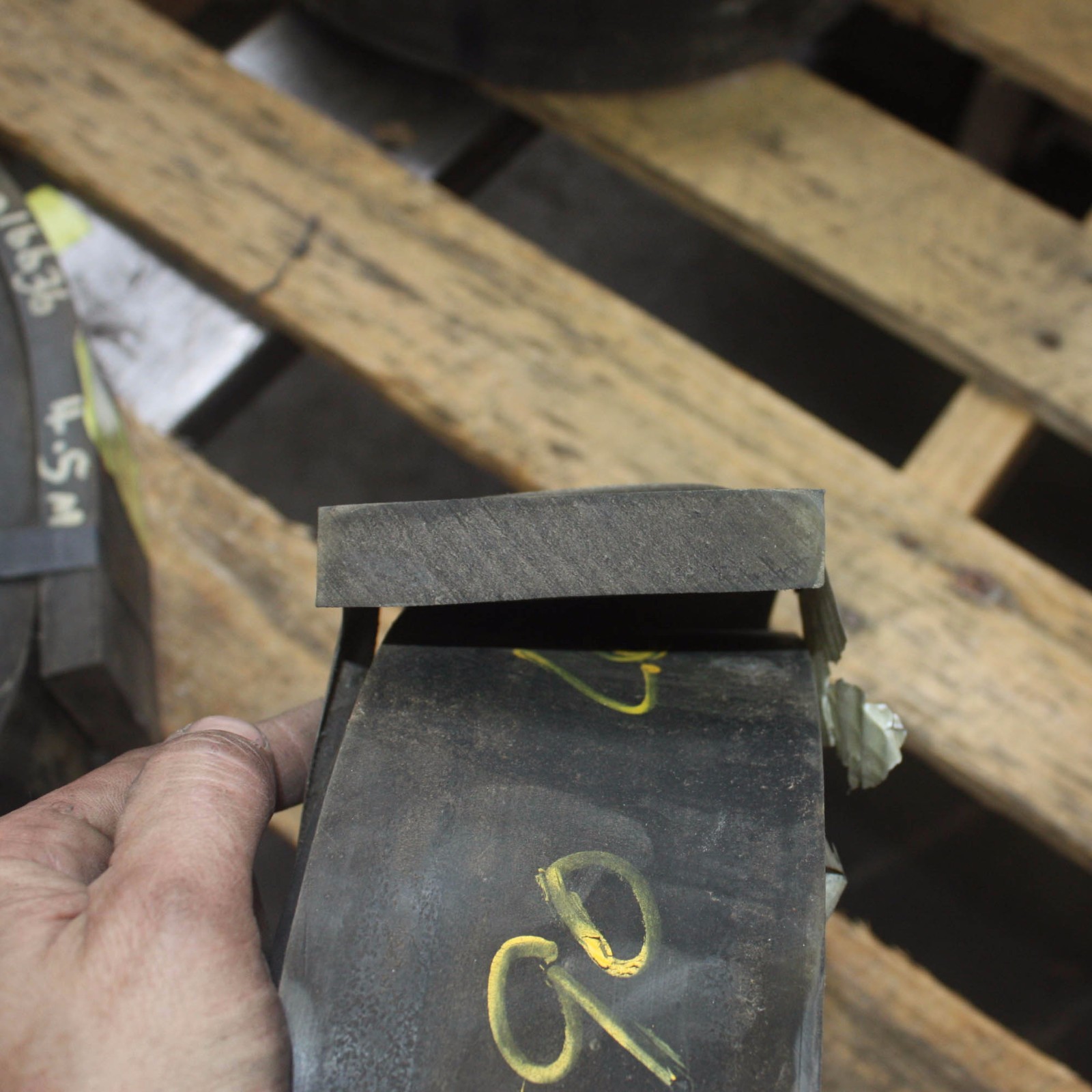 Heavy duty rubber strip skirting pad block mats 20mm thick x 100mm x approx. 2m