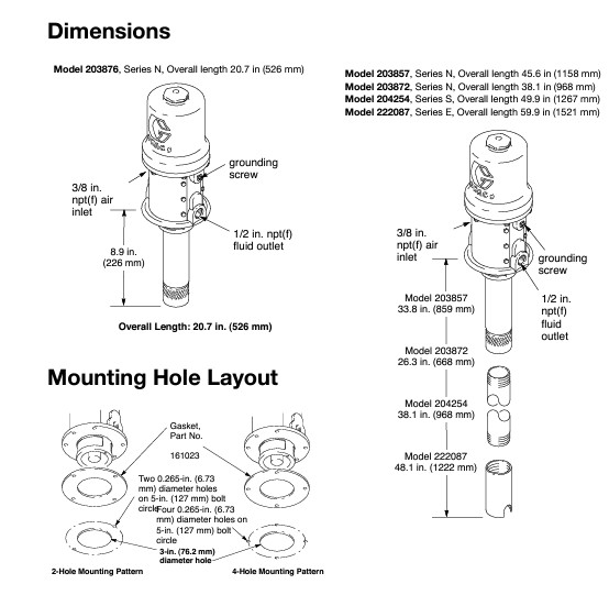 Graco 203876 Fire Ball 300 Series 5:1 Universal Oil Pump
